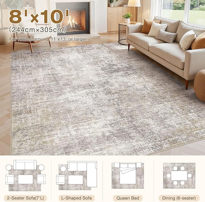 Abstract Living Room Rug 8x10 - Image 2