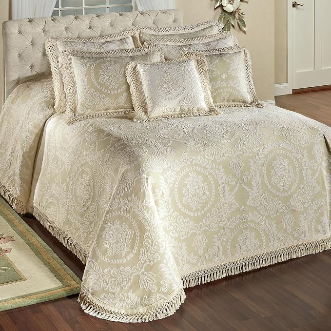 Timeless Vintage Style Bedding | Neutral Sage and Ecru | Textured Matelasse by TouchofClass