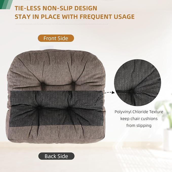 RACE LEAF 19" x 19" Patio Chair Cushions Brown - Image 4