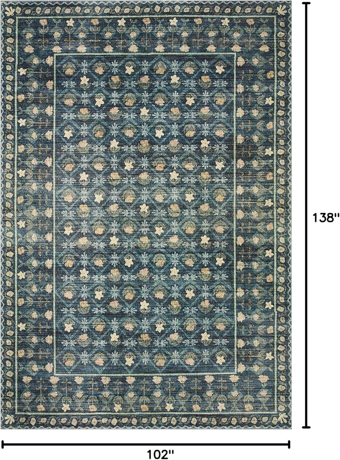 Loloi Rifle Paper Co. Eden Collection EDE-03 Lattice Indigo 8'-6" x 11'-6" Area - Image 2