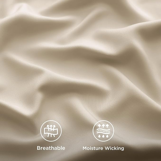 Bedsure Queen Sheet Set, Rayon Derived from Bamboo, Cooling Sheets, Deep Pocket - Image 4