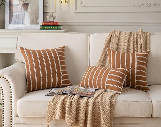 Caflife Boho Throw Pillow Covers 12x20 Set of 2 Soft Farmhouse Decorative Couch - Image 5