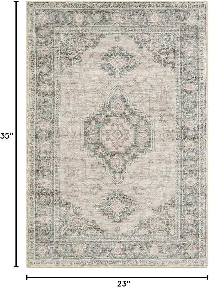 Lahome Oriental Kitchen Rugs Non Slip, 2x3 Small Rugs - Image 2