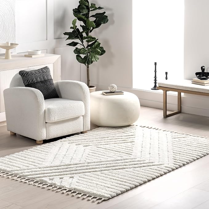 nuLOOM Risette Ivory, Soft and Textured, High Traffic, Stain Resistant by nuLOOM