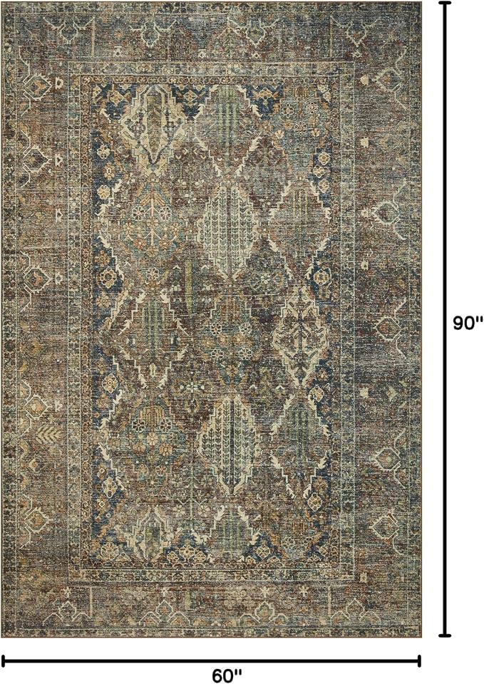 Loloi Magnolia Home by Joanna Gaines Banks Collection BAN-05 Spice/Blue 5'-0" x - Image 2