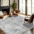 Washable Area Rug 9'x12' Retro Boho Design Non-Shedding Easy Care Ideal by CHAMPLANT