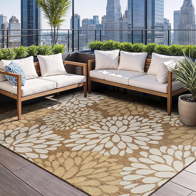 Beverly Rug Outdoor Rug 8x10 Modern Exotic Tropical Leaf Area Rugs - Image 8