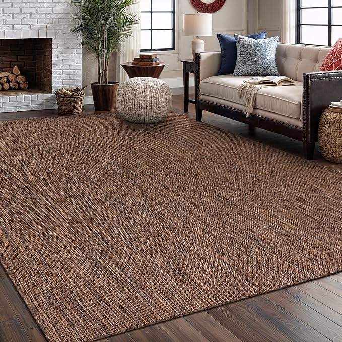 Washable Indoor Outdoor Rug 10x14 Weather Resistant Area Rugs Modern Solid - Image 7