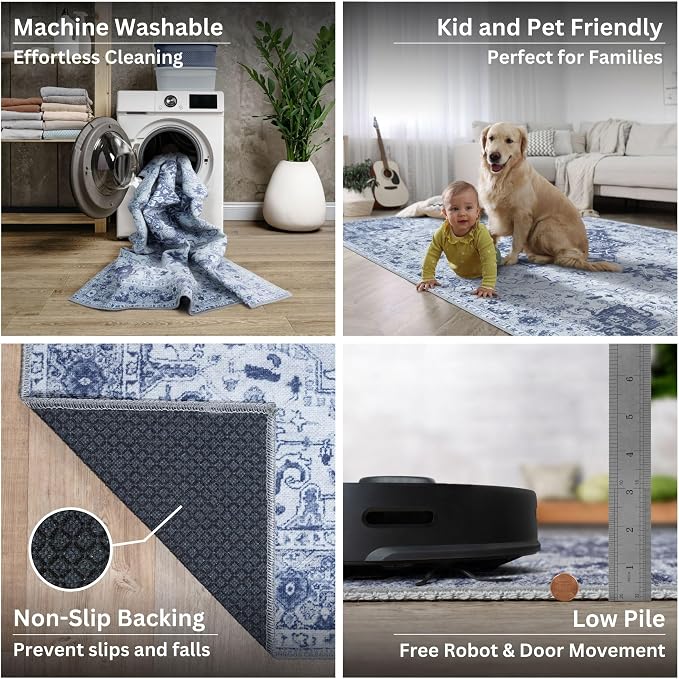 Bloom Rugs Washable Non-Slip 7 ft Runner - Image 4