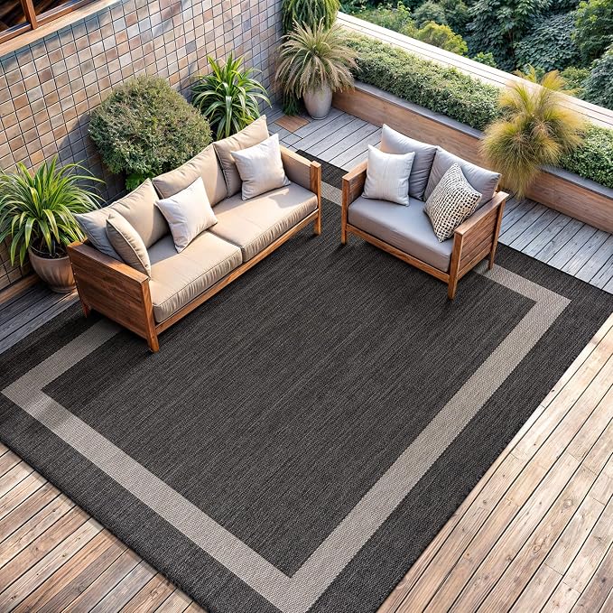 CAMILSON Outdoor Rug 6x9, Modern Outside Rugs - Image 7
