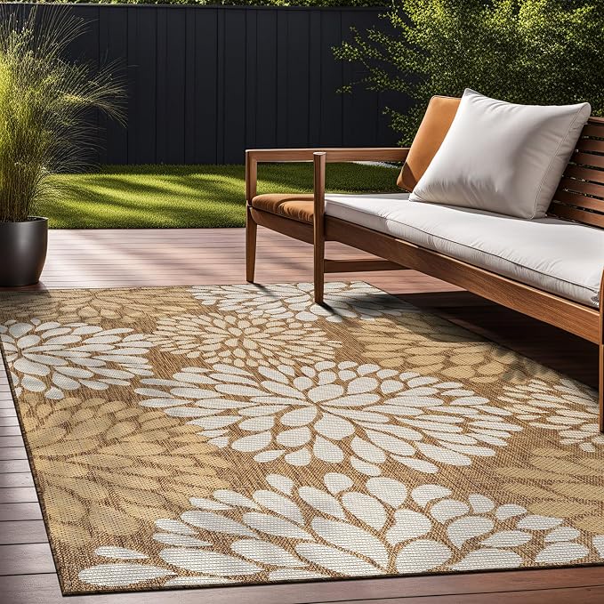 Beverly Rug Outdoor Rug 8x10 Modern Exotic Tropical Leaf Area Rugs - Image 5