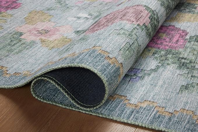 Loloi Rifle Paper Co. Rosa Collection RSA-02 Sky 2'-6" x 12'-0" Runner Rug - Image 6