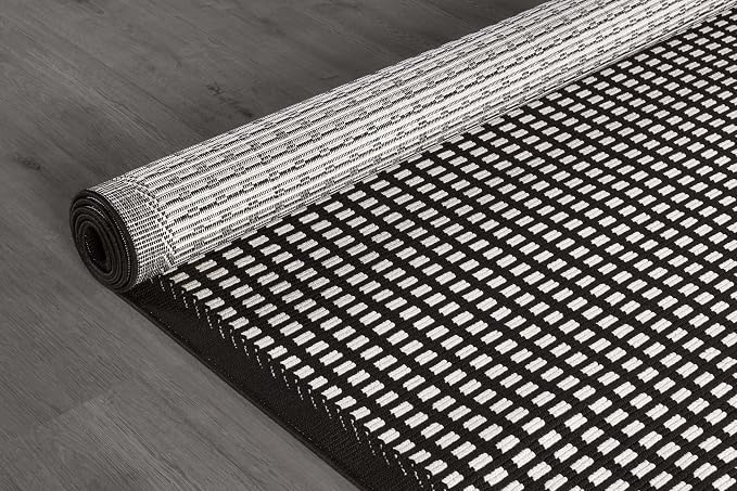 Beverly Rug Micro Loop Area Rug Black/White 8x10 Geometric Modern Luxury Zebra - Image 10