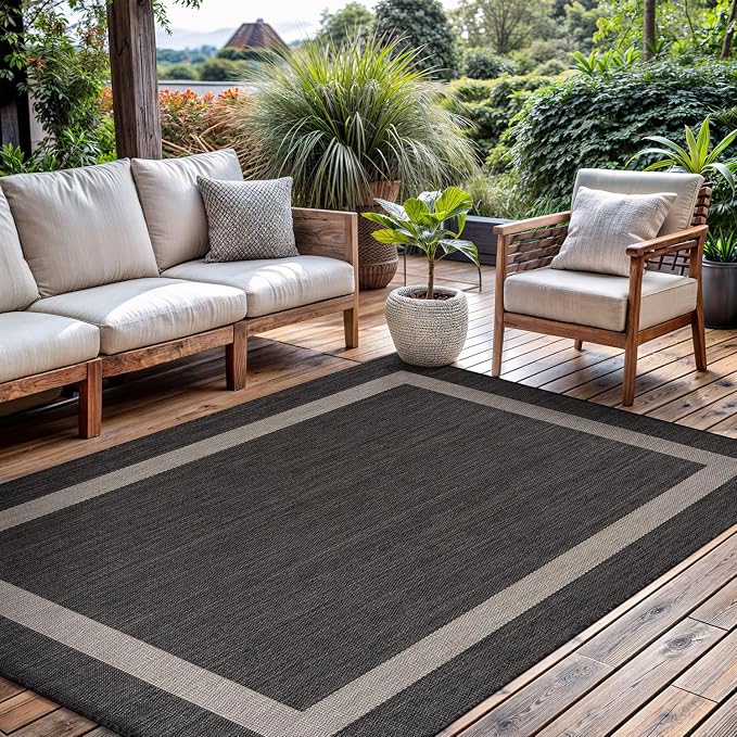CAMILSON Outdoor Rug 5x7, Modern Outside Rugs - Image 5