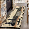 Vintage Bear Claw Fishing Boat Rug 2x7ft Elk Pine Forest Bohemian Carpet by Unknown