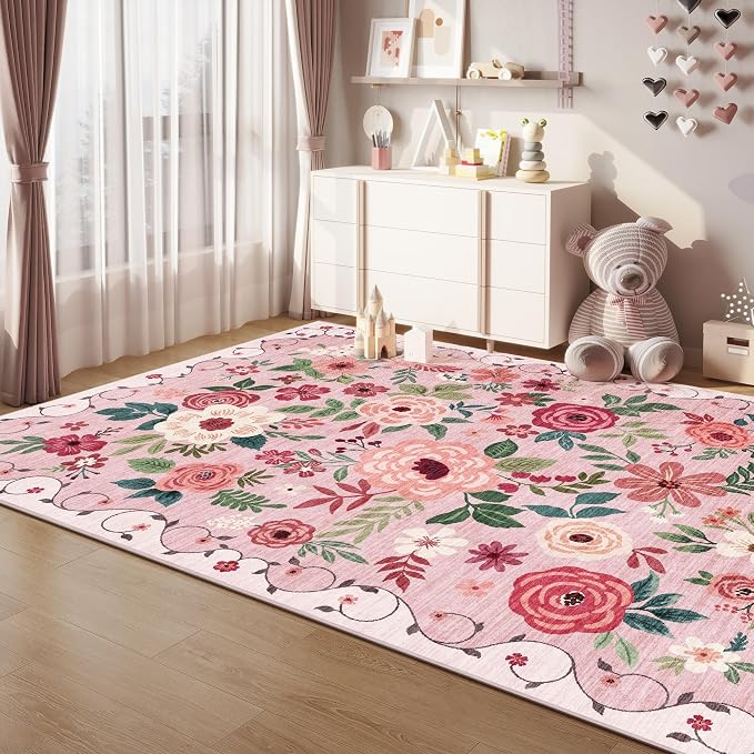 DUKINO 9x12 Area Rug, Floral Rugs - Image 3