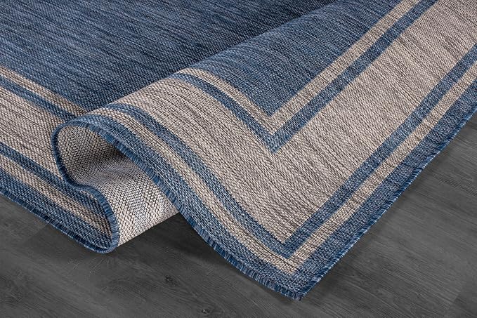 Beverly Rug Large Outdoor Rug 9x12 Modern Bordered Area Rugs - Image 3