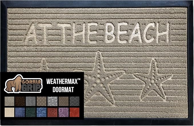 GORILLA GRIP 100% Waterproof All-Season WeatherMax Doormat US Designed Natural by GorillaGrip