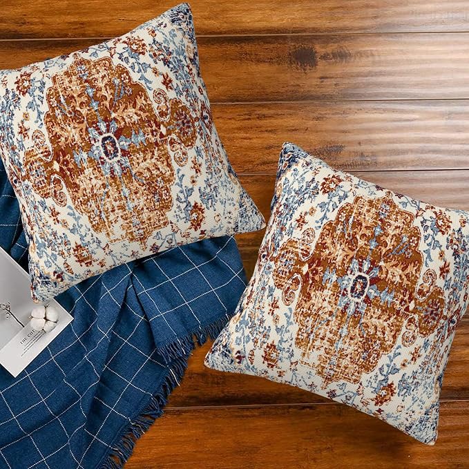 Ethnic Boho Throw Pillow Covers Set of 2 Rug Boho Style Ethnic Design Pillow - Image 7