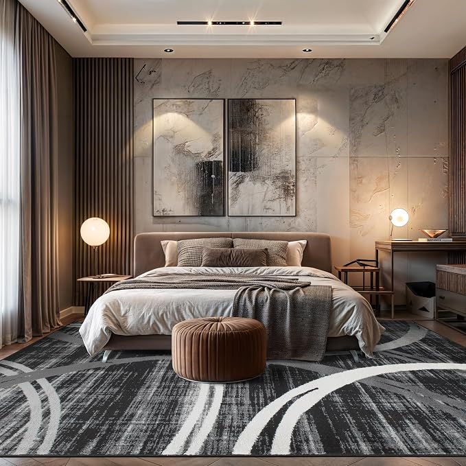 Rugshop Modern Wavy Circles Design Area Rug, Non-Shedding Carpet - Image 8