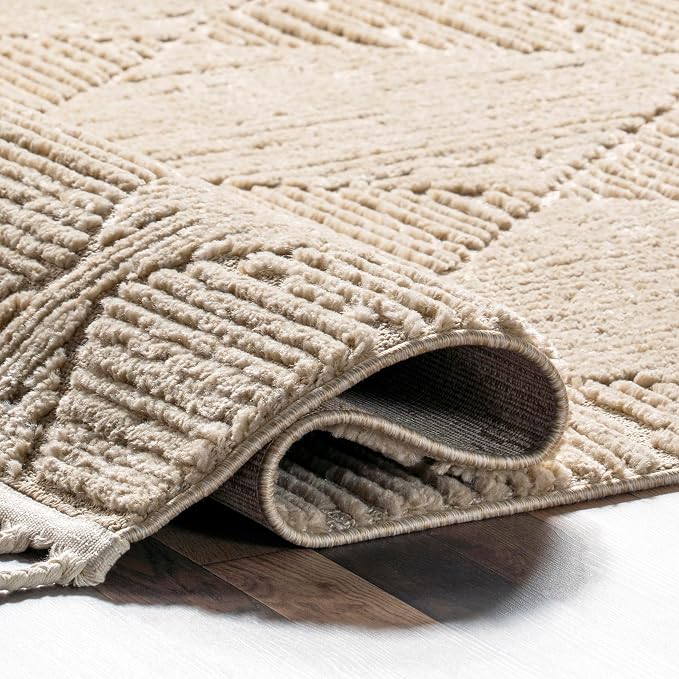 nuLOOM Kerry Beige, Soft and Cozy, High Traffic, Stain Resistant, Easy Clean - Image 5
