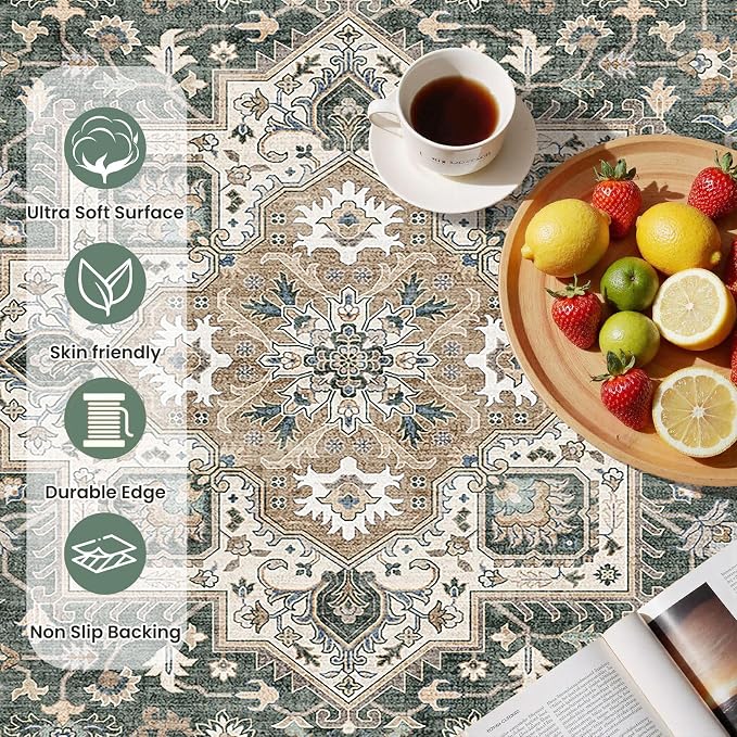 Vintage Living Room Area Rug 3x5 - Image 6
