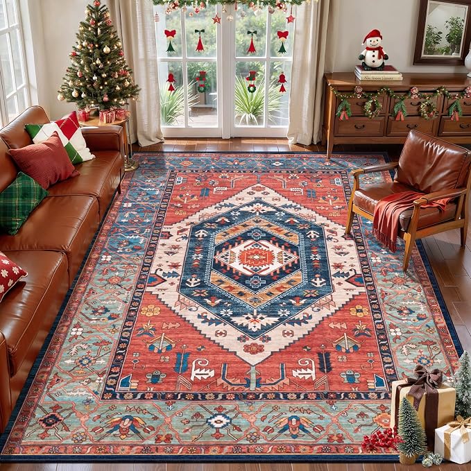 SERISSA Area Rug 4x6 Boho Rugs for Bedroom, Washable Non-Slip Living Room Rugs - Image 3
