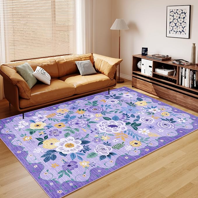 DUKINO 8x10 Area Rug, Floral Rugs - Image 8