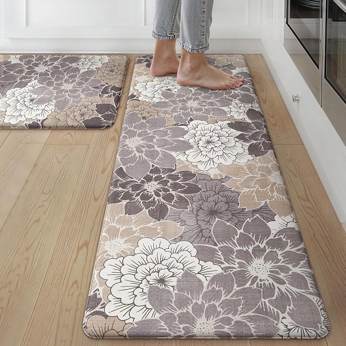 GENIMO Kitchen Mats for Floor, Kitchen Rugs Non Slip Washable Sets of 2 by GENIMO