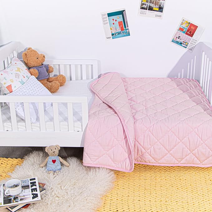 NTBAY Down Alternative Toddler Comforter, Lightweight and Warm Solid Color Baby - Image 4