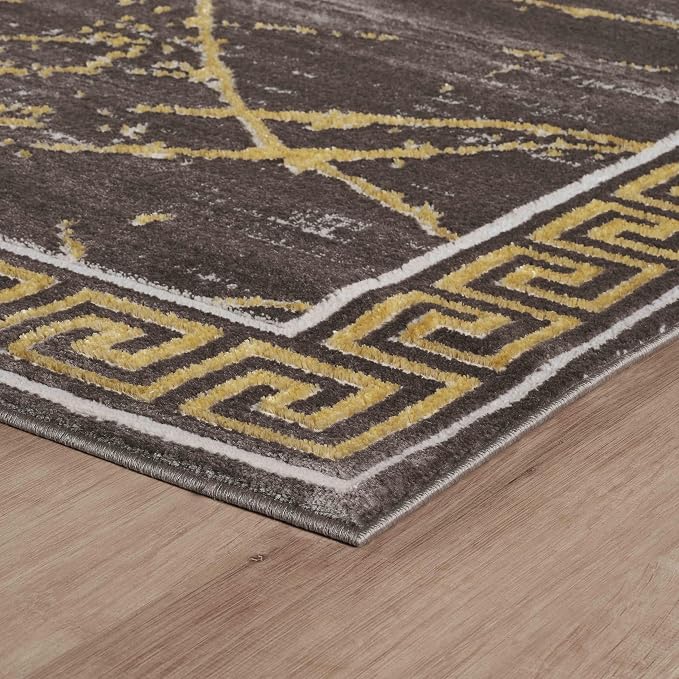 GLORY RUGS Area Rugs Marble 4x5 Brown Gold Carpet Modern Abstract Rug Living - Image 6