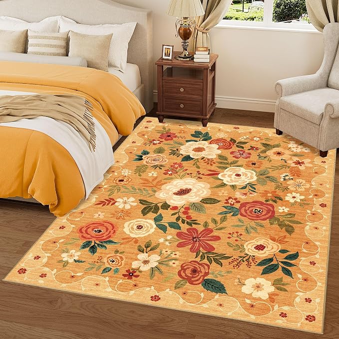 DUKINO 6x9 Area Rug, Floral Rugs - Image 5