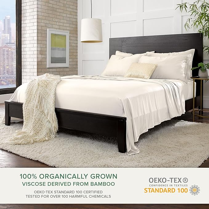 Pure Bamboo California King Sheets, Genuine 100% Organic Viscose Derived from - Image 2