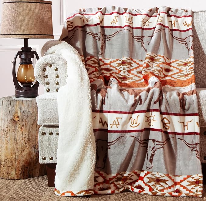 CARSTENS, INC. Ultra Premium Super Soft Plush Sherpa Fleece Oversized Throw by CarstensInc
