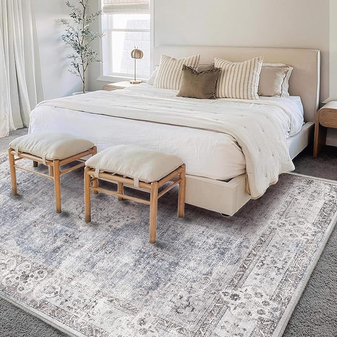 Area Rug 6'x9' Washable Vintage Traditional Floor Cover Thin Retro Kitchen - Image 2