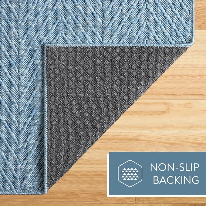 TOWN & COUNTRY BASICS Pax Herringbone Textured Solid Everwash® Washable Area Rug - Image 6
