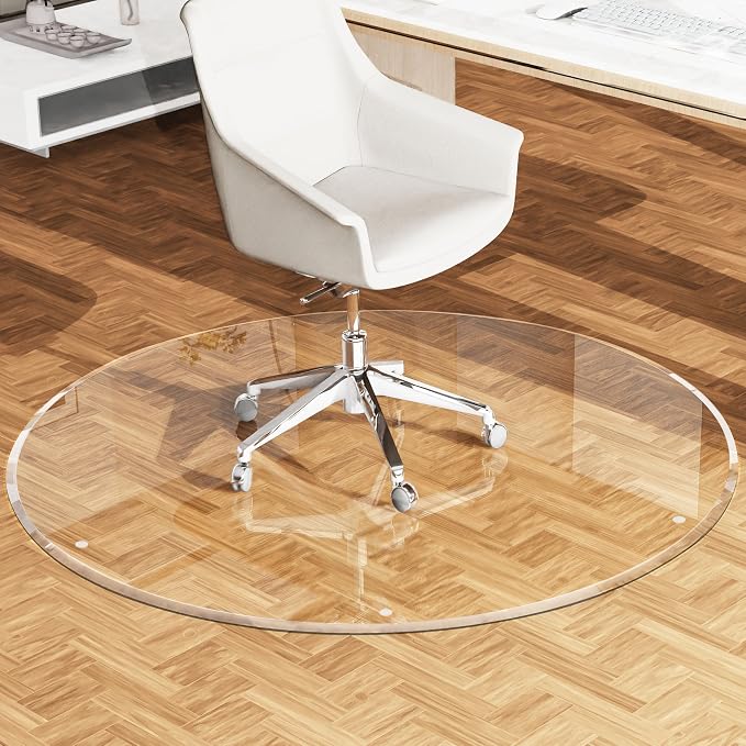 Beveled Edge 36" Round Office Chair Mat by MESAILUP