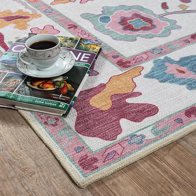 Fame Living Pink Oushak Rug, Extra Large Area Rugs - Image 8