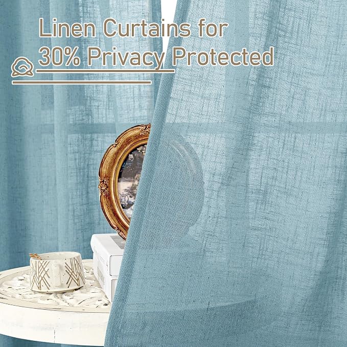 LAMIT 102 Inches Long Linen Curtains - Image 5