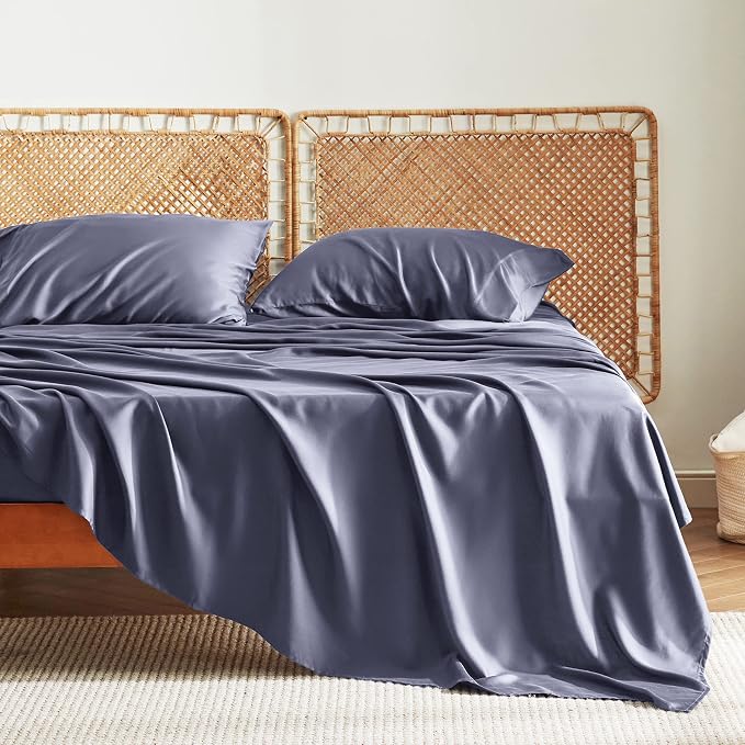 Bedsure California King Sheet Sets, Cooling Sheets, Rayon Derived from Bamboo - Image 5