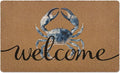 Blue Crab Welcome Door Mat, Beach Framhouse Doormat, Lake Sea Welcome Front by Unknown