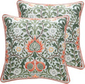 ISAENNE Design Square Retro Elegant Linen Throw Pillow Covers 18"x18" Pack of 2 by Isaennehomedecoration