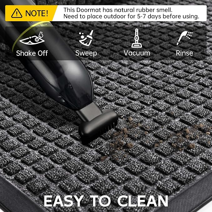Sturdy Front Door Mat Outside Entrance, Stain and Fade Resistant, Natural - Image 6