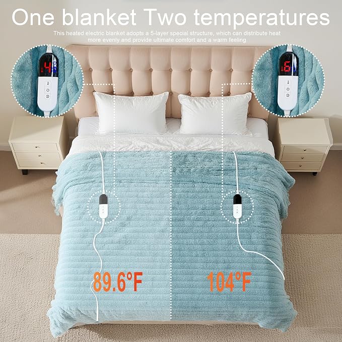 Heated Blanket 90"X100", Fast Heating Blanket - Image 5