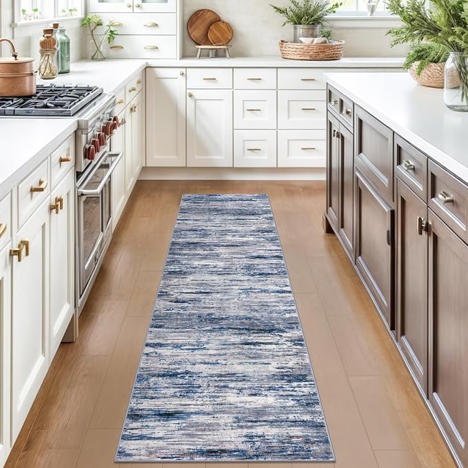 2x7 Modern Abstract Runner Rug for Hallways, Non-Shedding Washable Rug for - Image 3