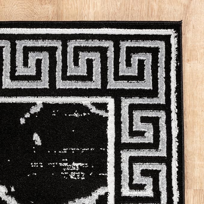 GLORY RUGS Area Rugs Marble 8x10 Black Gray Carpet Modern Abstract Rug Living - Image 3