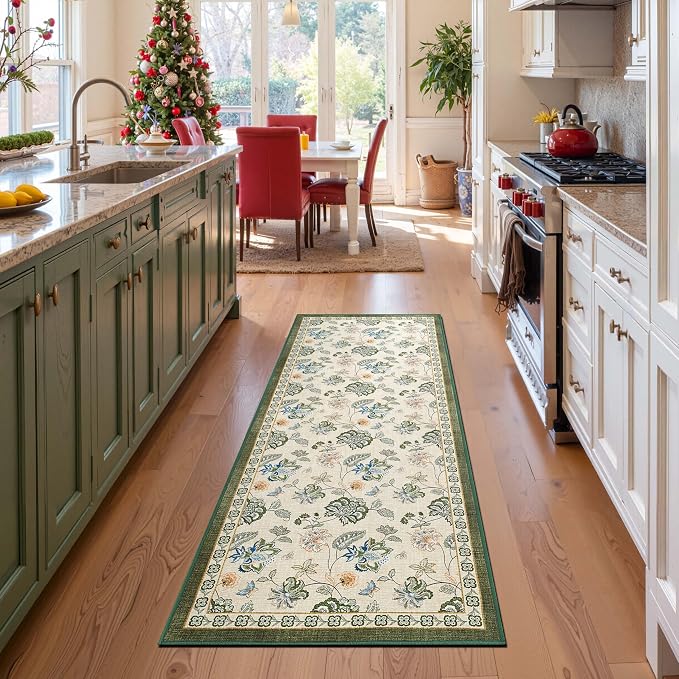 jinchan Elora 3x8 Floral Runner Rug - Image 2