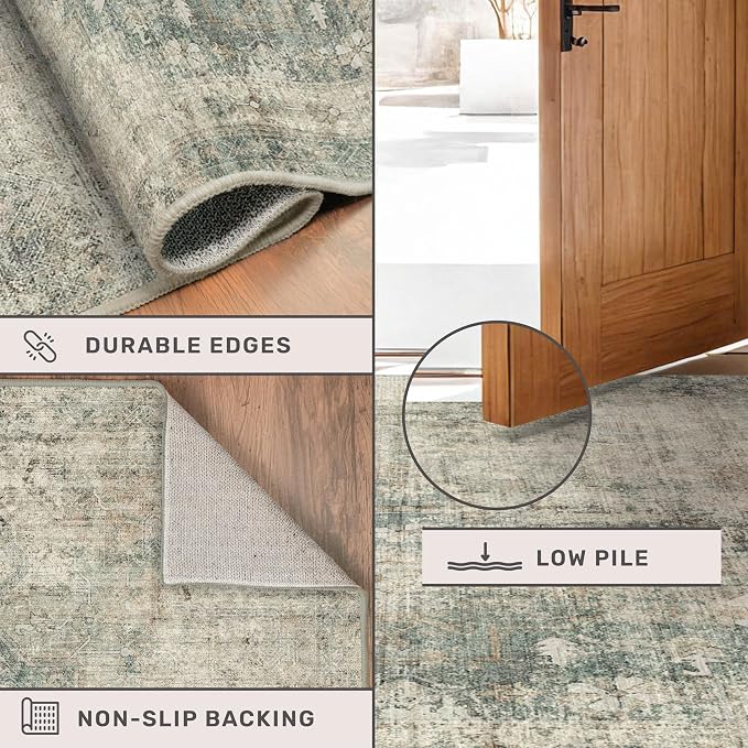 Tan and Moss Rugs for Dining Room - Image 5