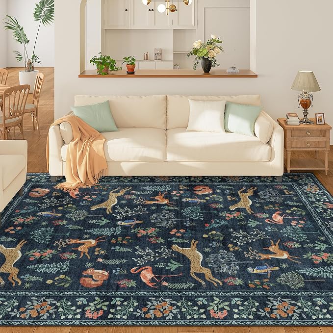 DUKINO 6x9 Rug, Washable Animal Living Room Rug - Image 2