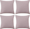 Deconovo Blank Pillow Covers 18x18, Throw Cushion Cover Set of 4, Faux Linen by Deconovo